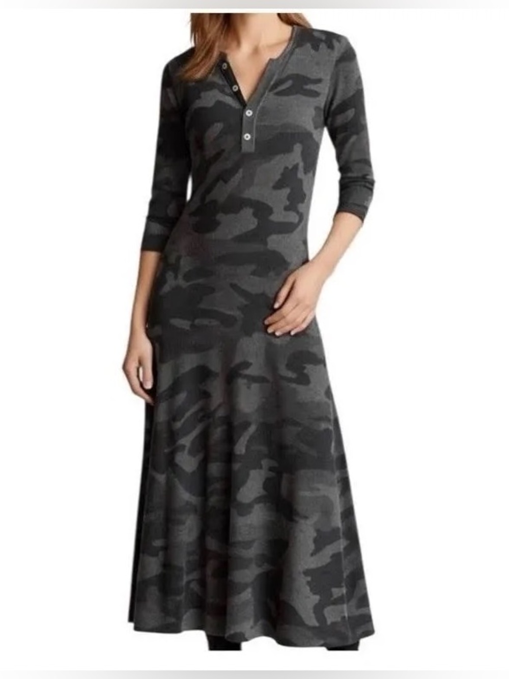POLO Ralph Lauren Camo Henley Maxi Dress